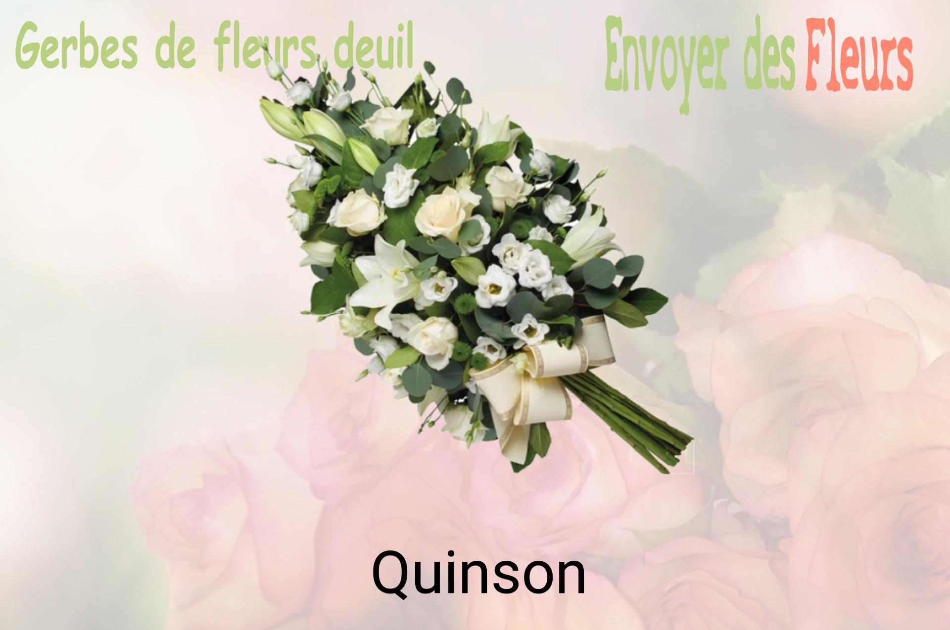 Gerbe de fleurs de deuil livrée à Quinson